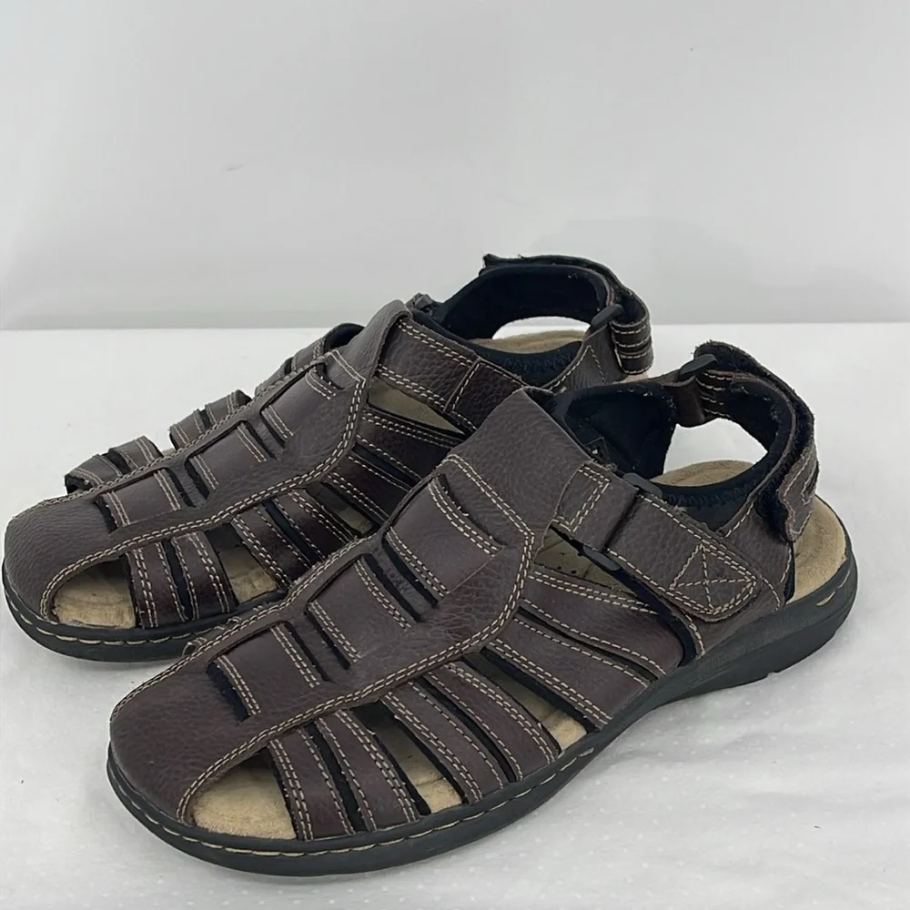 DOCKERS SIZE 8M Men's Brown Leather Sandals